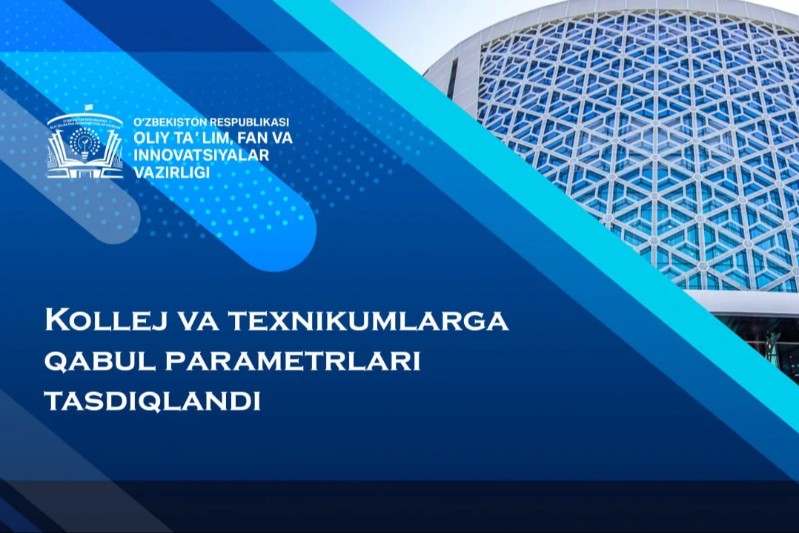 Texnikumlarga qabul parametrlari tasdiqlandi